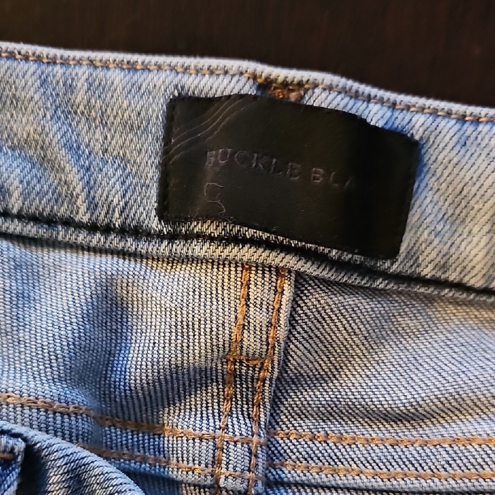 Buckle Light Blue Flare Jeans - Picture 3 of 4